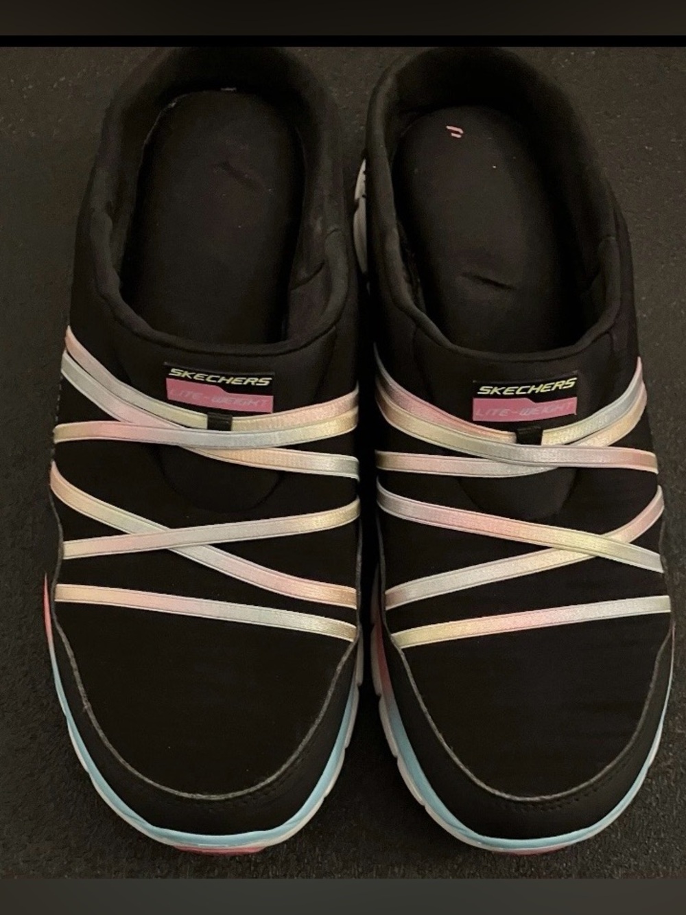 Skechers Sport Women’s Air Streamer Fashion Sneakers Slip-Ons Black/Multi Sz 8 - Picture 5 of 10